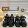 Thick Heel Thick Sole Heightened Lace-up Small Leather Shoes for Women In the Autumn of 2025, New Models Plus Versatile British Style Retro Single S