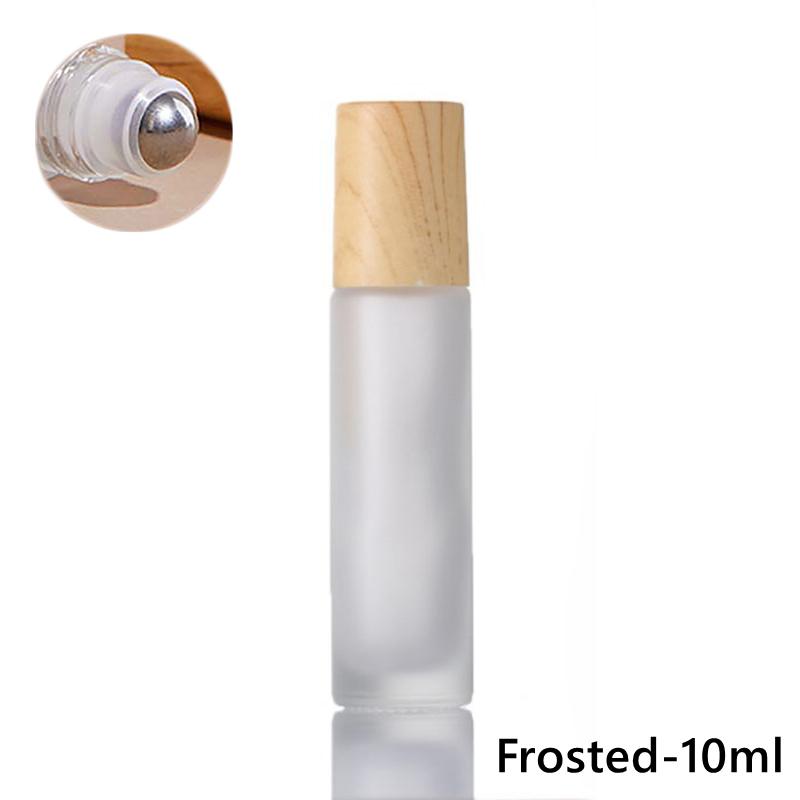 1/2/3/5/10Ml Cosmetic Container Roll On Glass Bottles For Essential Oil Empty Perfume Bottle Refillable Container With Wood Lid
