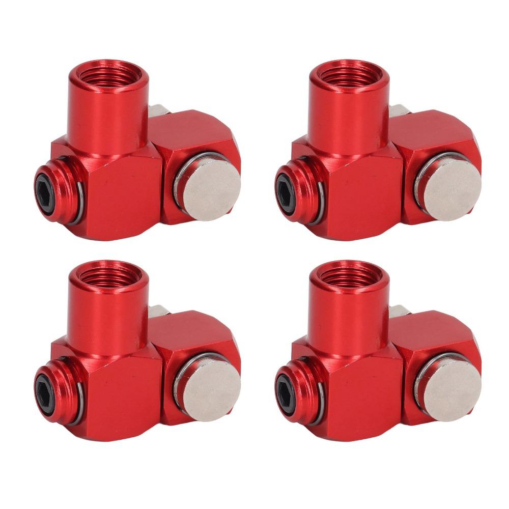 4 PCS 1/4 Inch Size Swivel Air Hose Connector Red Aluminum Air Tool Swivel Fitting 360 Degree Rotation NPT Thread