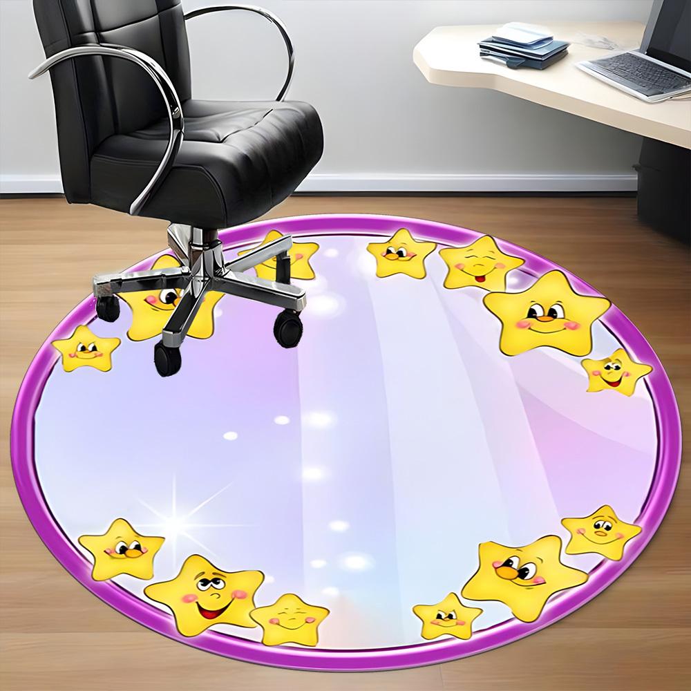 1pc Star Decor Chair Carpet for Office, Soft Comfortable Mat For Office, Living Room, Bedroom, Machine Washable Carpet yy251112163