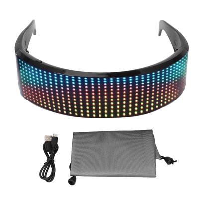 LED Brýle Bluetooth APP Ovládané Přizpůsobitelné RGB Svítící Brýle pro Cosplay Párty Hudební Festi