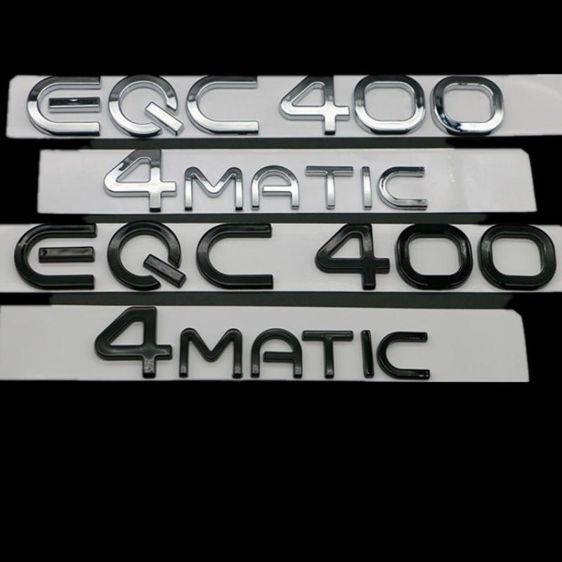 Chrome Silver Black Trunk Letters EQC400 4MATIC Emblems for Mercedes Benz EQC Electric Motor SUV AWD N293