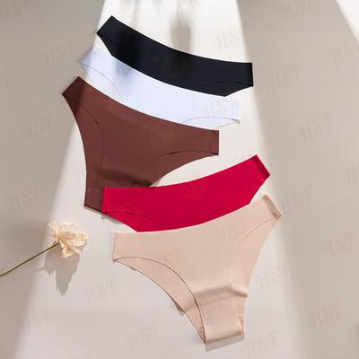 Damen Frühling und Sommer Dünn Sexy Neu Einfarbig Eis Seide Spurlos an der Taille Dreieck Slips