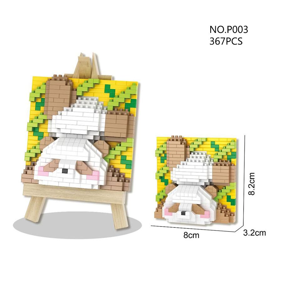 Ceative Panda Easel Building Block Toys Micro Blocks Education Kids Toys Tabletop Decoration Birthday New Year Gifts