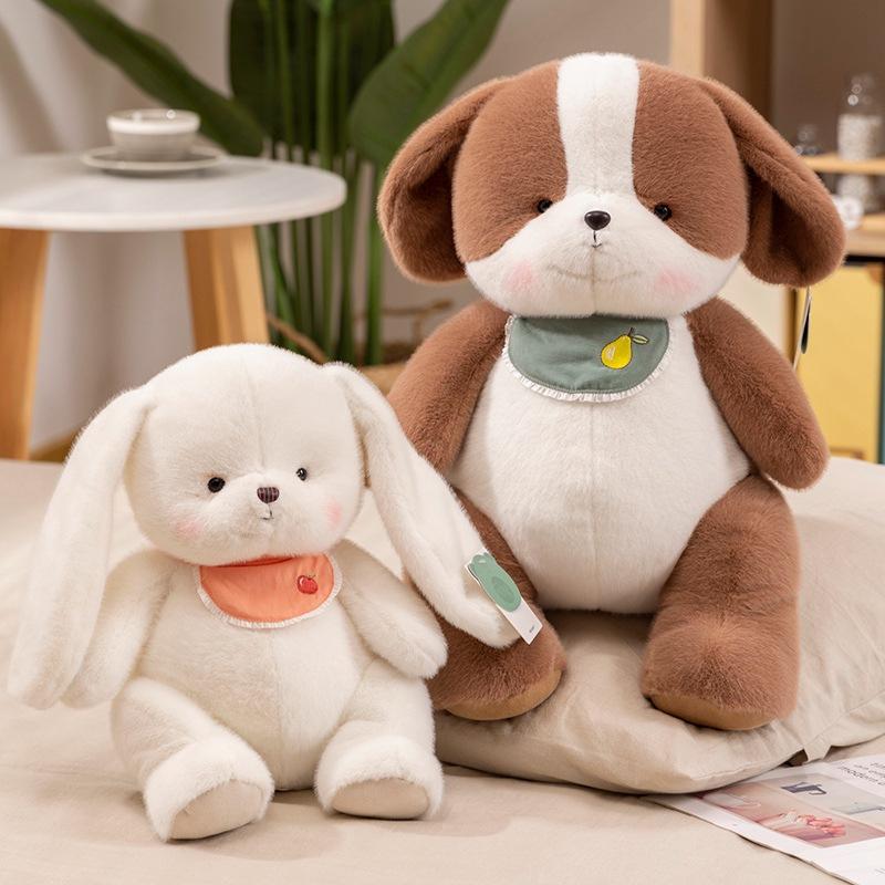 Cute cute little animals bear pig doll plush toy puppy rabbit doll girl soothing rag doll