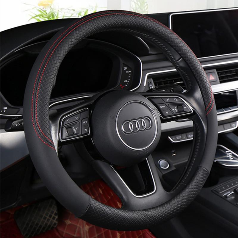 Universal Car Steering Wheel Cover For 37-38Cm Steer Wheel Faux Leather Breathable Car Wheel Cover Interior Auto Accessories