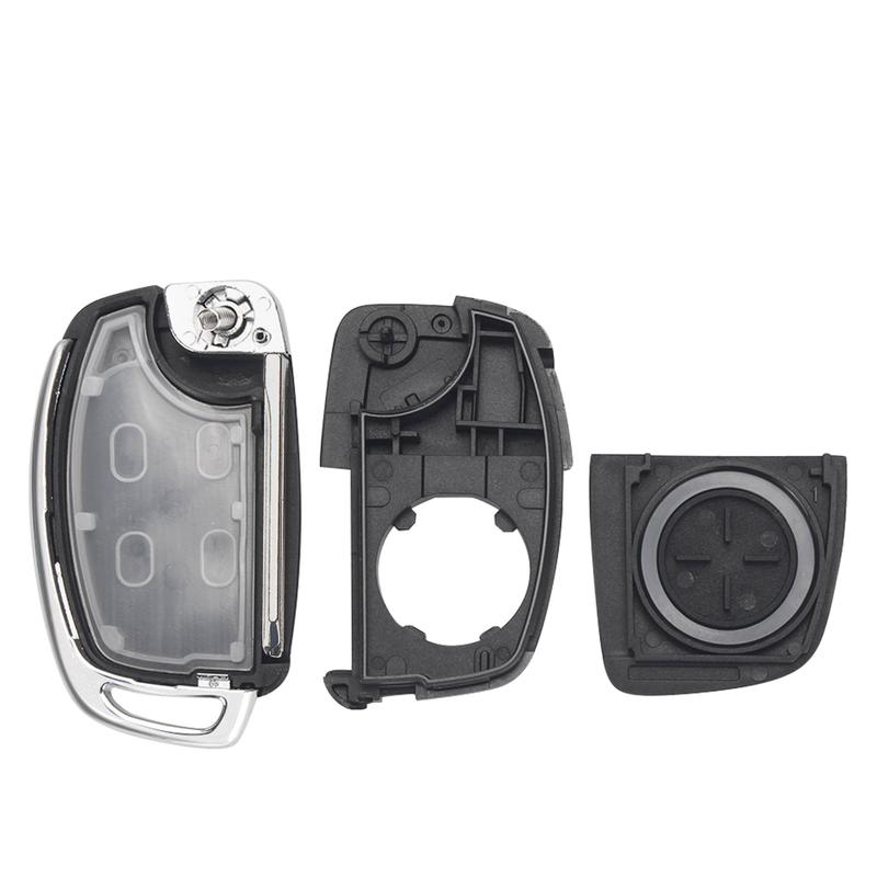 KEYYOU 10pcs For Hyundai Santa Fe Solaris Ix35 Ix45 Series 3 Buttons Flip Remote Key Shell Car Case Auto Folding Key Blanks Fob