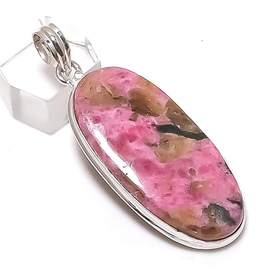 

Pink Thulite Gemstone Handmade 925 Sterling Silver Jewelry Pendant 2.36 J6v14