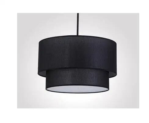 Modern Fixture E27 Led Minimalist Dining Room For Living Bedroom Study Double Linen White-black-beige Fabric Pendan Light