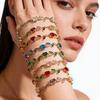Resoul 18k Gold Plated Tulip Flower Bracelet Tulipe Colorful Rhinestone Floral Bracelet Bohemian Women Fashion Bracelet