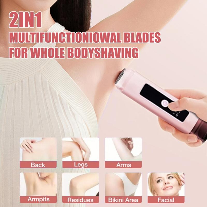 Rechargeable Bikini Line Trimmers For Ladies Featuring 2 Blades And LCD Screen For Precise Hair Removal
