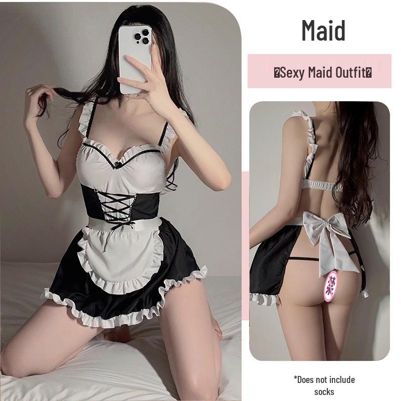 Sexy Maid Lingerie Set: Enhance Small Chest, Tempting Erotic Uniform, Hot Flirtation Pajamas for Women
