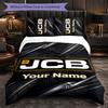JCB Customized Name Text Bedding Set, 1 Duvet Cover & 2 Pillowcases Personalized Bedroom Gift