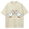 Urocze Koszulki z Grafiką Gęsi Bluzki Oversize Letnie dla Kobiet Mężczyzn Casual Damskie Streetwearowe T-shirty Unisex