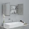 LED Bathroom Mirror Cabinet Concrete Grey 80 X 12 X 45 Cm Acrylic