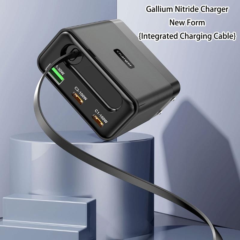 100W Wall Charger Charging Block Including Flexible USB C Cord And 3 Outputs Universal Power Supply Lightweighted
