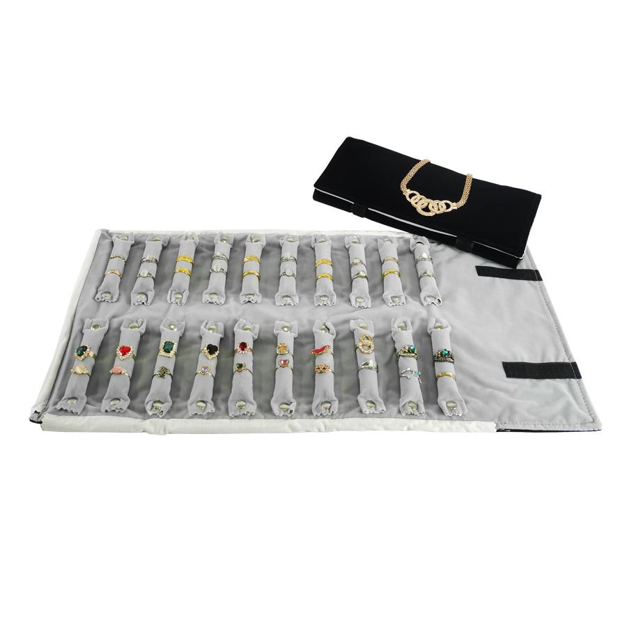 Boutique High-end Velvet Ring Storage Jewelry Roll Bag Exhibition Convenient To Carry Jewelry Ring Storage Sisplay Props