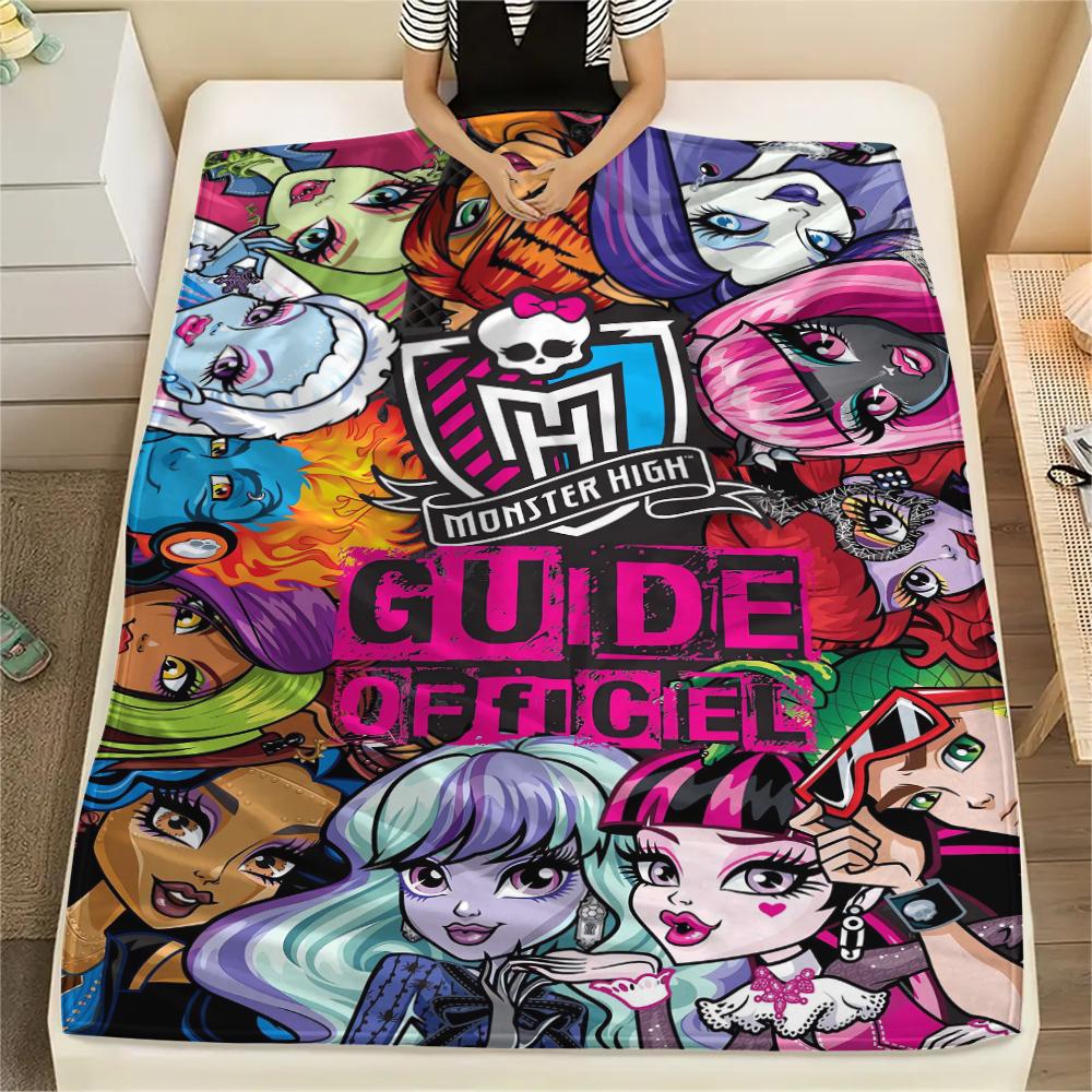 1 Stück Monster High Druck Flanelldecke, Hohe Qualität, Bequem für alle Jahreszeiten, Heimdekoration, Wärme und Komfort, Perfekt für Weihnachtsgeschenke