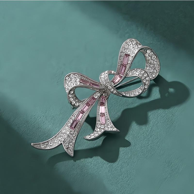 Bow Brooch, High-end Women's Simple and Versatile, Crystal Corsage, Niche Design Sense Brooch
