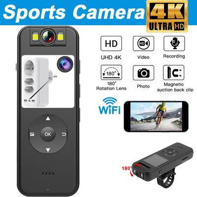 Mini Camera 4K Full HD 1080P Wireless WiFi  Sports Camera, CS09 Wide-angle Lens Monitoring Control IR Night View DVR Monitoring Video