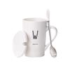 Yu Defeng Elegant Ceramic Coffee Mug with Lid and Spoon