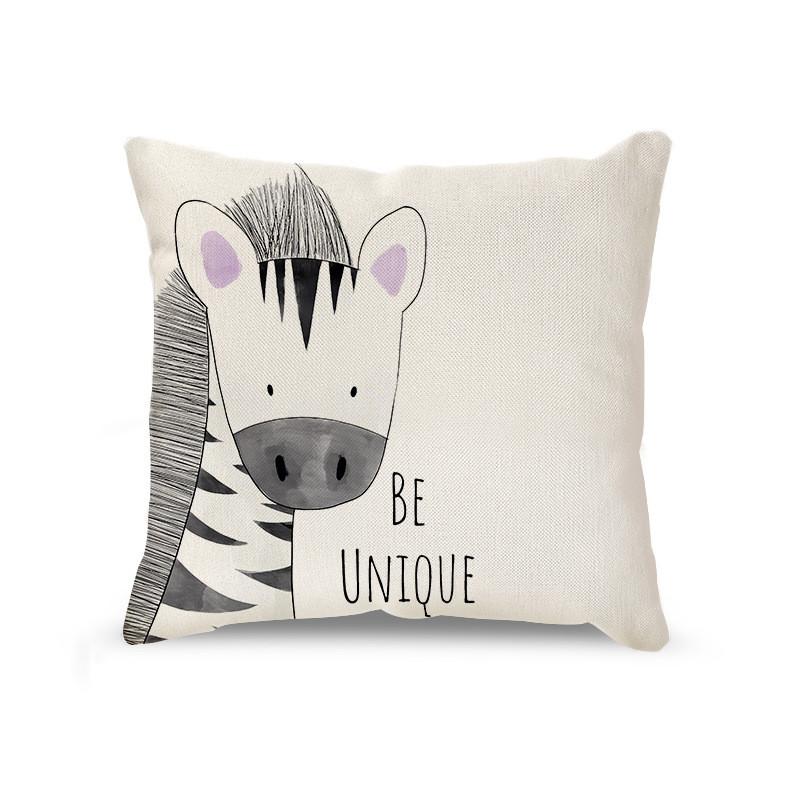 

Colorful Print Animal Linen Cushion Cover For Living Room Bedroom Room Kids StyleA