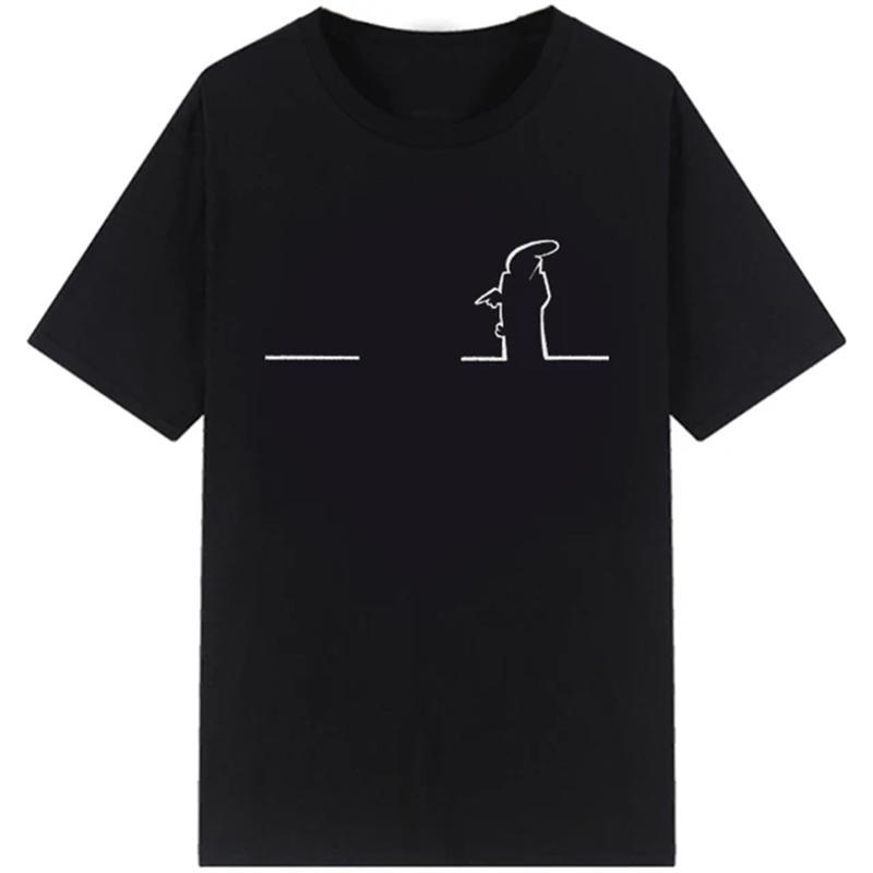 La Linea The Line Osvaldo Cavandoli TV pure cotton T-shirt Street T-shirt Round-neck casual top Camisetas