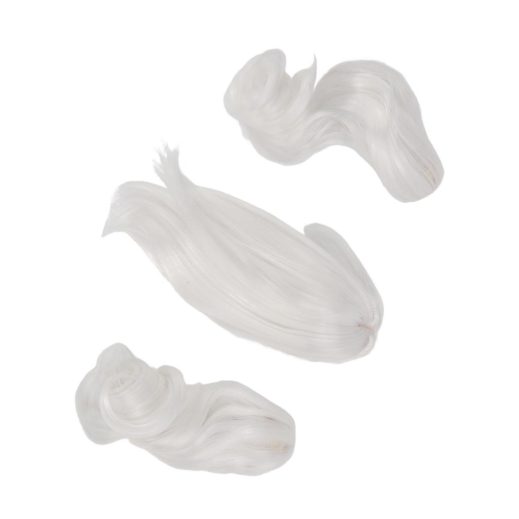 1 6 Twin Ponytail Doll Wig Soft Silk Comfortable Touch Easy Styling Ball Jointed Doll Hair Moon White