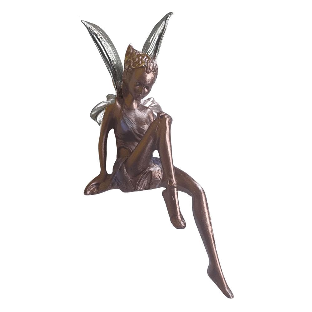 

Фигурка Девочка-Фея с Цветком Ландшафтный Дизайн Смола Турек Сидящая Скульптура Украшение чёрный