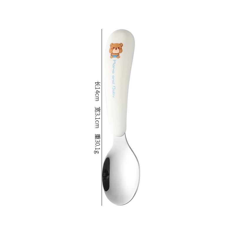 Children's 304 Stainless Steel Cutlery Set: 2-Piece Spoon & Fork for Baby Feeding