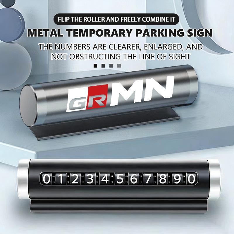 For Toyota 1PCS Metal Car Temporary Parking Card Phone JHEYD7 Number Card Accessories Crown Corolla YARIS L Auris C-HR Hilux Vios Rav4