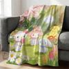 Sanrio Spring Forest Flannel Blanket Kawaii Hello Kitty Print Soft Warm Fluffy Throw Bed Sofa Cover Nap Office Shawl Summer