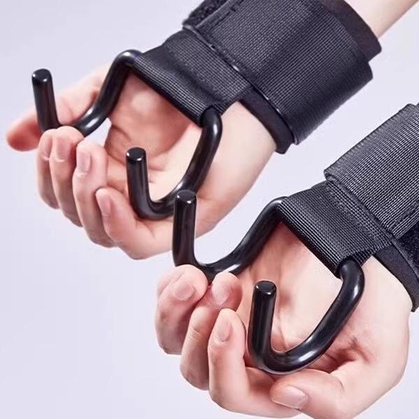 Non-slip Deadlift Weightlifting Hooks with Wrist Guard – Grip Strength Fitness Straps