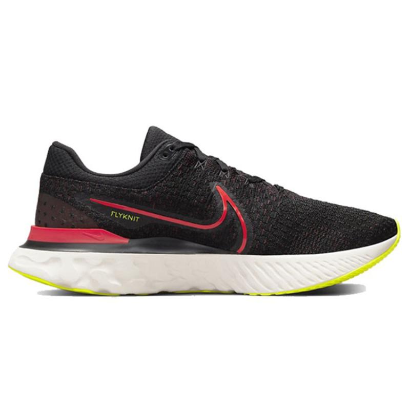 Nike React Infinity Run Flyknit 3 Black Siren Red Volt Sneakers DH5392-007