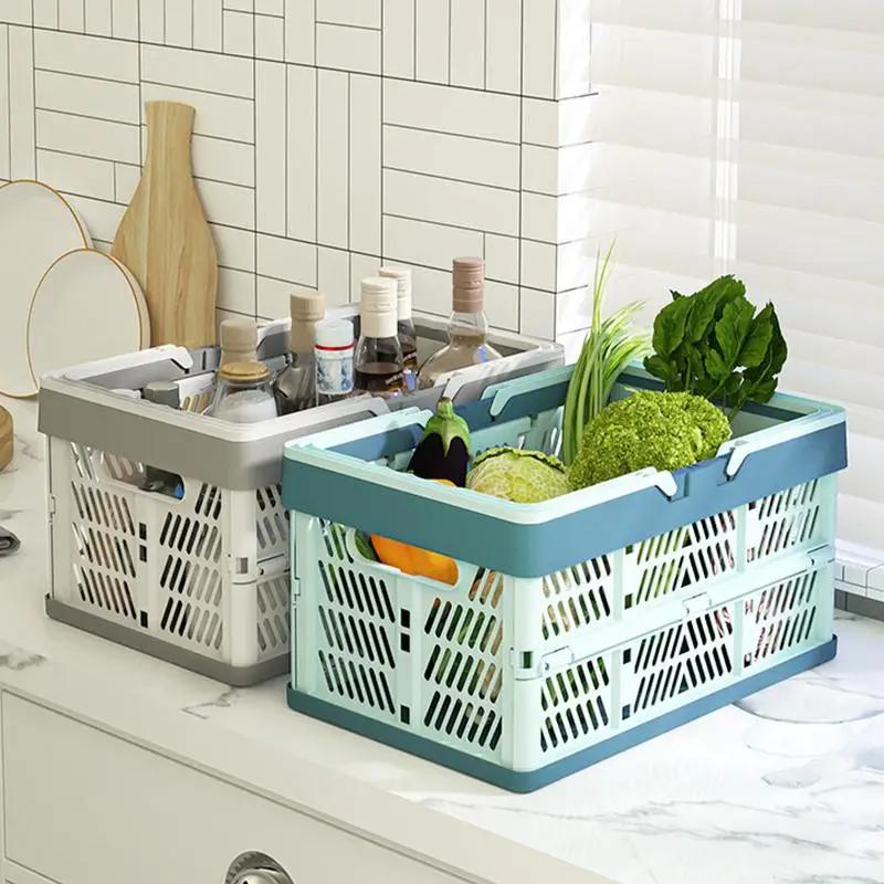 Outdoor Folding Portable Picnic Basket Portable Camping Storage Plastic Frame Large Supermarket Shopping Basket Fire Starter Gym