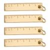 4PCS 6cm Small Ruler 3mm Thickened Brass Straight Ruler Keychain for Measurement and Decoration