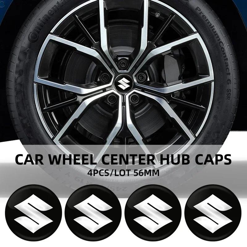56MM Wheel Hub Cap Sticker Car Caps Rim Stickers Badge Cover Decoration For Suzuki JIMNY Grand Vitara Sx4 Swift Alto