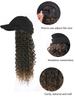Hat Wig Long Curly Synthetic Wave Wig Hat AdjustableBlack Baseball Hat Wig