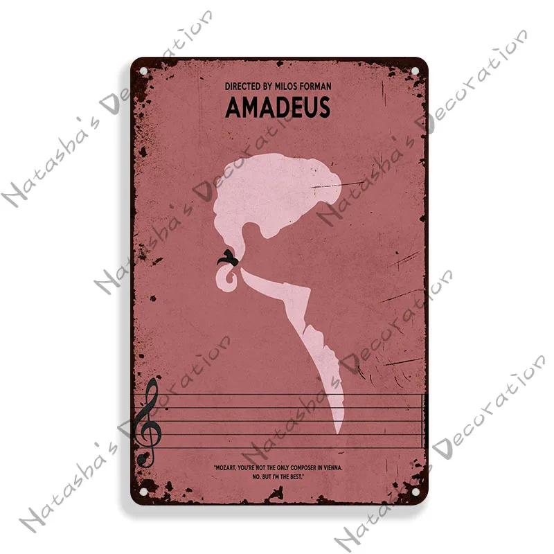 Movie Amadeus Vintage Poster Decorative Metal Sign Decorative Plate Bar Club Cafe Metal Plaque Cafe Wall Decor Industrial Decor