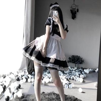 Lolita Hizmetçi Kawaii Önlük Elbise Japon Anime Hizmetçi Kıyafeti Kadın Seksi Cosplay Kostümü İç Çamaşırı Sahne Üniforması