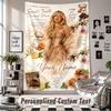 Gobelin wiszący na ścianę z własnym imieniem i tekstem, Dekoracyjny gobelin Sabrina Carpenter do sypialni