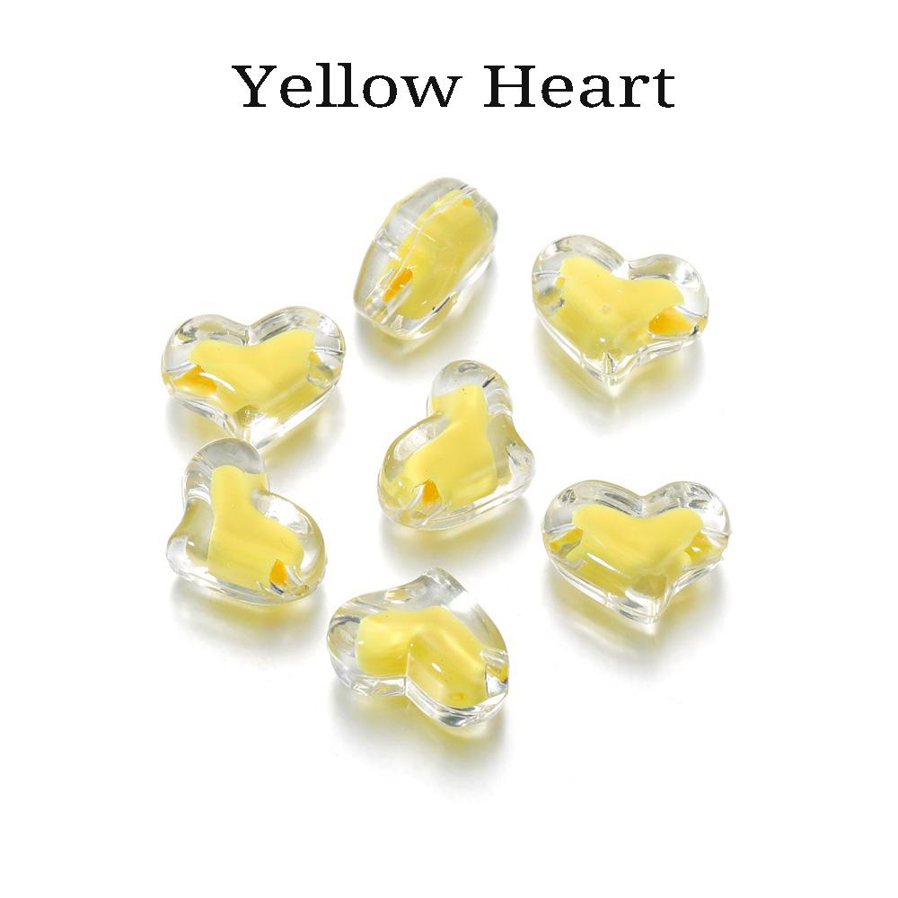 20Pcs/Pack Acrylic Spaced Beads Candy Heart Flower Shape Beads Decoration For DIY Necklace Earrings Jewelry Making Supplies