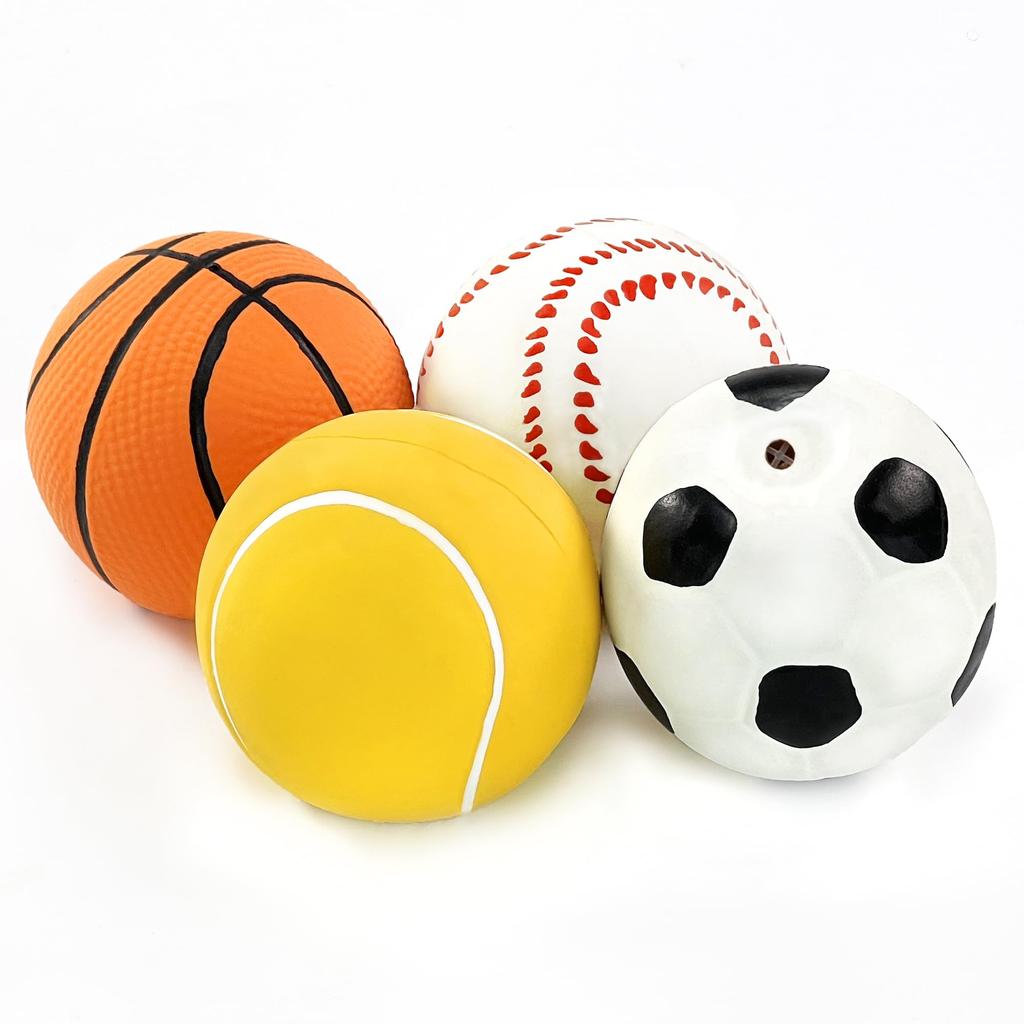 Chiwava 4 Stück 6cm Quietschender Latex Hundespielzeug Ballspielzeug Geeignet für Kleine Hunde und Welpen