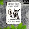 Vintage Metal Poster Esel Sign Funny German Saying for Home Bar Wall Decor