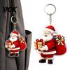 Winter Santa Keychain Cartoon Claus Acrylic Keychain, Double-sided Christmas Key Holiday Ring Decorations Ring, Pendant Charm for Backpack Handbag