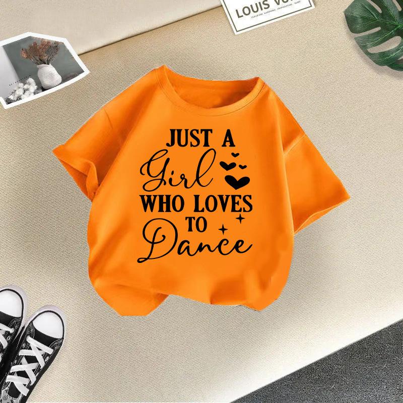 Children's Casual Short-sleeved T-shirt, Summer Girls' Loose T-shirt