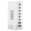 Multiports Charging Station with 286W Output, 6 USB C and 2 USB Slot Desktop Charging Holder Stand for Tablet Phones