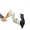 Fashion Elegant High-heeled Single Shoes Pointed Head 2025 Summer New Women's Temperament Lightweight Comfortable Back Strap Cool Pumps