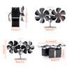12 Blade Wood Stove Fan Heat Powered Fireplace Fan Log Wood Burner Double Head Fan Quiet Home Thermal Cycle Warm Air Heating