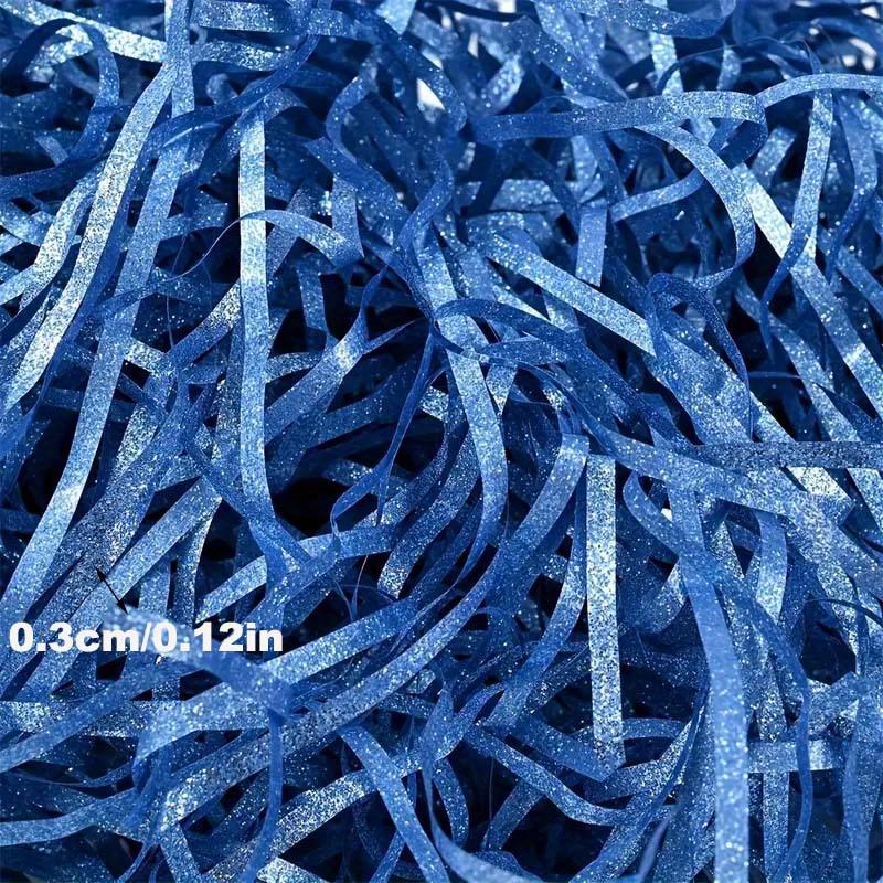 500g/pack Colorful Sparkling Shredded Crinkle Raffia Paper Raffia Stuffing Diy Wedding Party Gift Box Candy Material Packaging Filling Crepe Paper